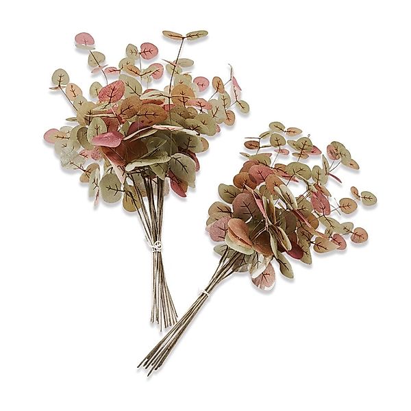 Kunstblume Dekoblume 2er Set Pignon grün/rot, günstig online kaufen