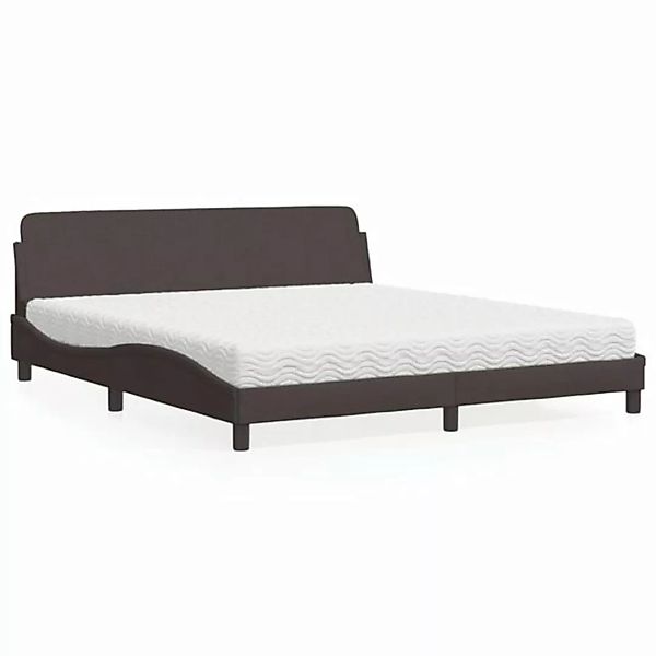 vidaXL Bett Bett mit Matratze Dunkelbraun 180x200 cm Stoff günstig online kaufen