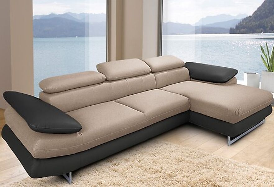 INOSIGN Ecksofa »Solution L-Form«, mit Arm- & Kopfteilverstellung, wahlweis günstig online kaufen