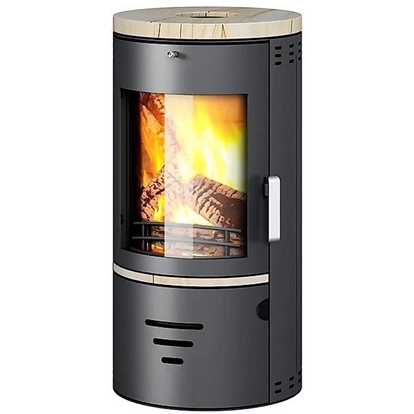 Accente Tifano Kaminofen Sandstein Schwarz 6,5 kW mit Automatik günstig online kaufen