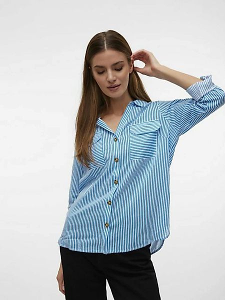 Vero Moda Blusenshirt Legeres Blusen Hemd mit Brusttaschen Krempelärmel VMB günstig online kaufen