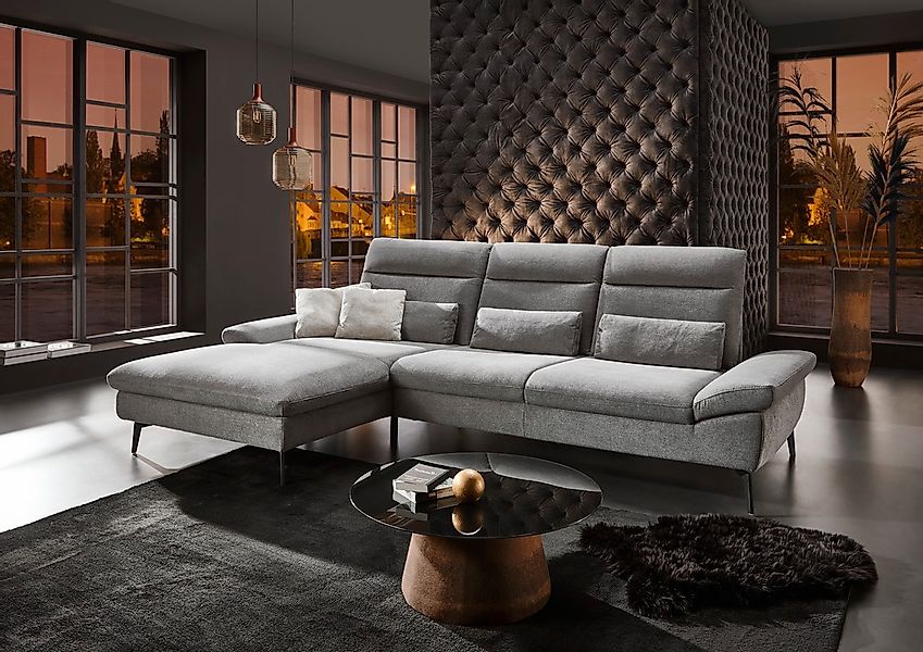 HUKLA Ecksofa »HU-HP22156 L-Form«, inkl. Kopfpolsterverstellung, optional m günstig online kaufen