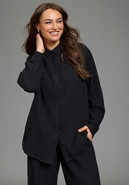 Laura Scott CURVE Hemdbluse aus angenehm weicher Strukturware günstig online kaufen