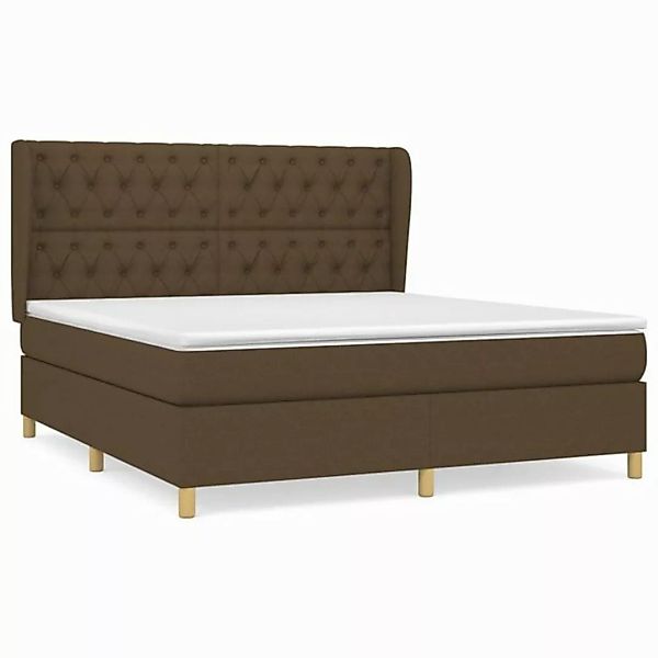 vidaXL Boxspringbett mit Matratze Dunkelbraun 160x200 cm Stoff1372793 günstig online kaufen