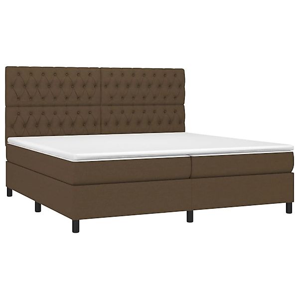 vidaXL Boxspringbett mit Matratze & LED Dunkelbraun 200x200 cm Stoff 313514 günstig online kaufen