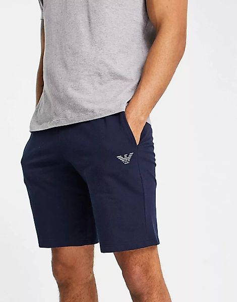 Emporio Armani – Bodywear – Shorts aus Frottee in Marineblau mit Adlerlogo günstig online kaufen