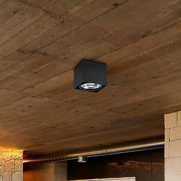 Deckenleuchte Tecto, Downlight, 1-fl., Aluminium, schwarz günstig online kaufen