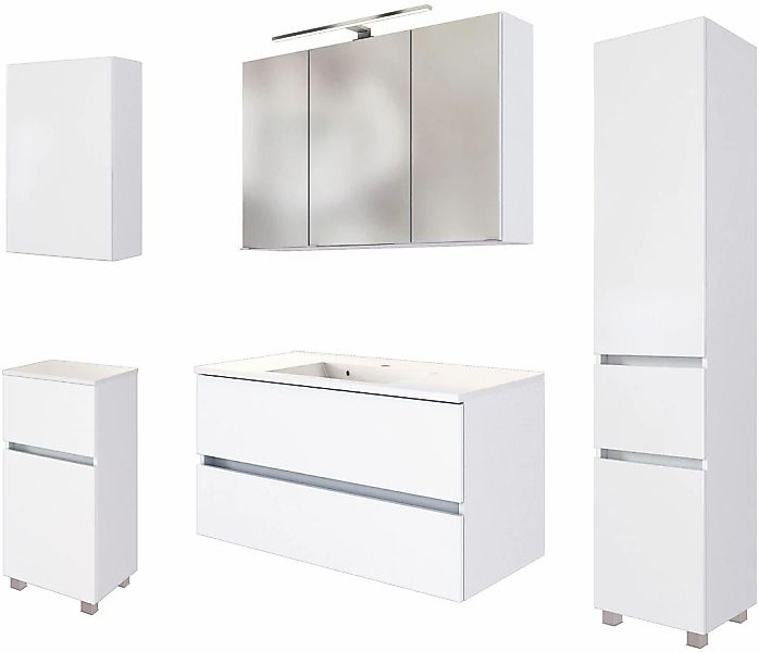 welltime Badmöbel-Set "Welltime Möbel Baabe Waschtisch-Set 3tlg. oder 5tlg. günstig online kaufen