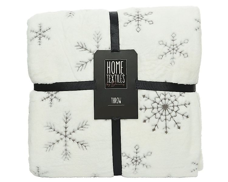 Wohndecke, Kaemingk, Kuscheldecke Fleecedecke mit Schneeflocken 150x200cm w günstig online kaufen
