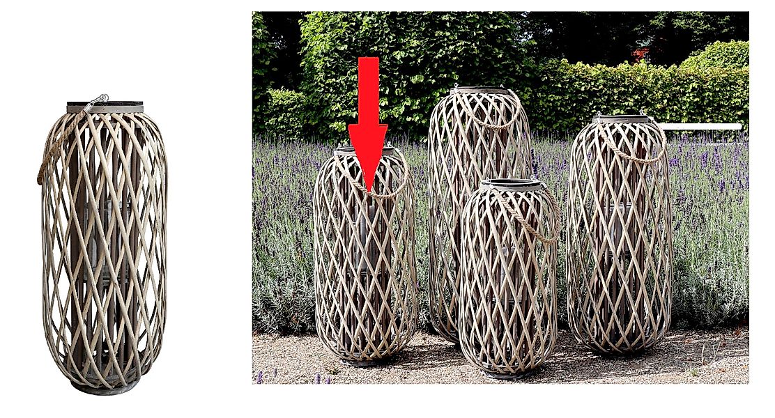 Markenwarenshop-Style Windlicht Lampe Laterne geflochten Windlicht günstig online kaufen