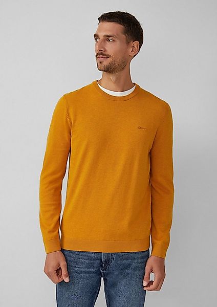 s.Oliver Longpullover Strickpullover Baumwollpullover mit Logo-Stickerei günstig online kaufen