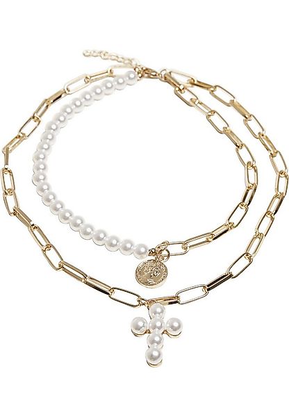 URBAN CLASSICS Edelstahlkette Urban Classics Unisex Pearl Cross Layering Ne günstig online kaufen
