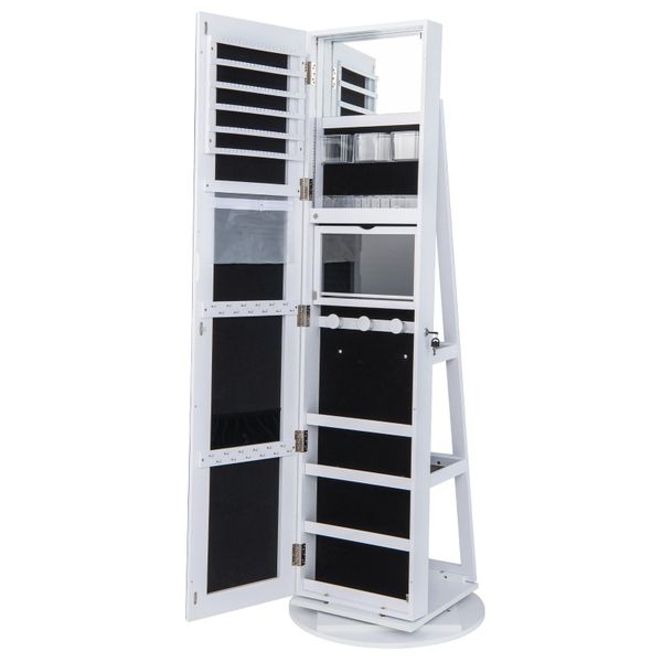 COSTWAY Schmuckschrank mit Ganzkörperspiegel & LED günstig online kaufen