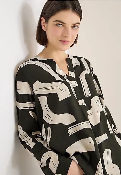 Gemusterte Split Neck Bluse günstig online kaufen