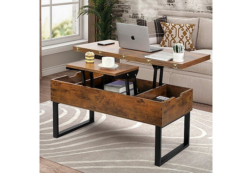 VOWNER Couchtisch 3-in-1 Mehrzweck-Wohnzimmertisch, höhenverstellbar, Essti günstig online kaufen