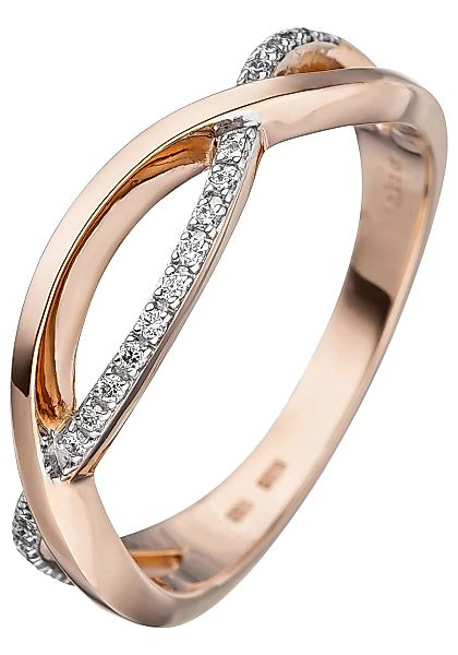 JOBO Diamantring, 585 Roségold mit 20 Diamanten günstig online kaufen