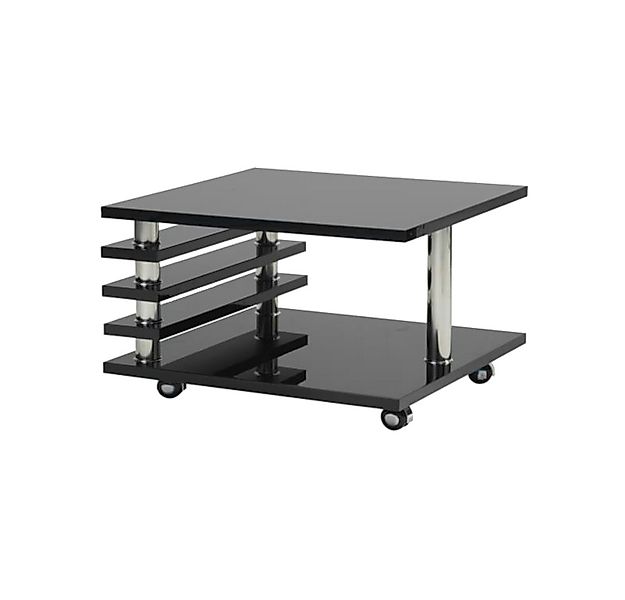 HOOZ Couchtisch Couchtisch mit Rollen 65x65cm - schwarz Hochglanz günstig online kaufen