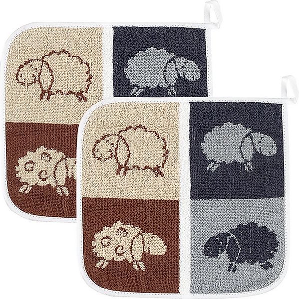 Kracht Kochschürze Topflappen "Schafe" 2er-Pack, Frottier Motiv günstig online kaufen
