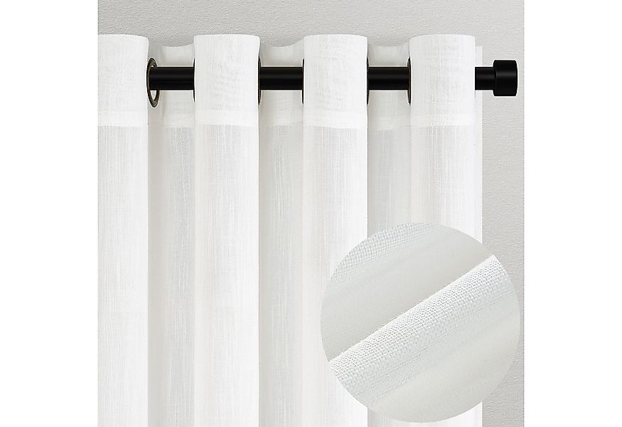 Topfinel Gardine Leinen Vorhänge Stores Gardinen mit Ösen für Wohnzimmer Bo günstig online kaufen