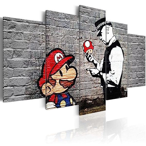 Wandbild - Super Mario Mushroom Cop (Banksy) günstig online kaufen