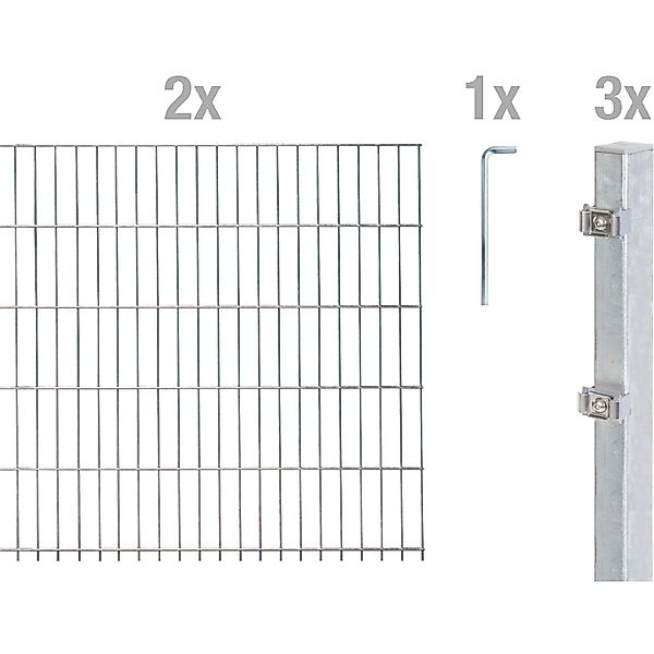 Alberts Doppelstabmattenzaun Grundset, (Set), Höhe: 80-160 günstig online kaufen