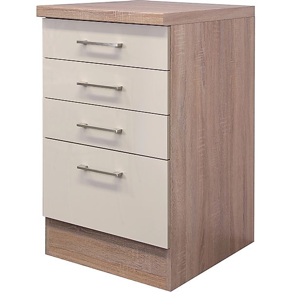 Flex-Well Exclusiv Küchen-Auszugschrank Orlando 50cm Kaschmir Glanz-Sonoma günstig online kaufen