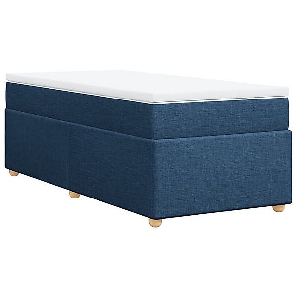 vidaXL Bett Boxspringbett mit Matratze Blau 80x200 cm Stoff günstig online kaufen