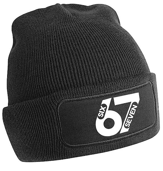 MyDesign24 Strickmütze mit 67 print Six seven Mütze Wintermütze i774 günstig online kaufen