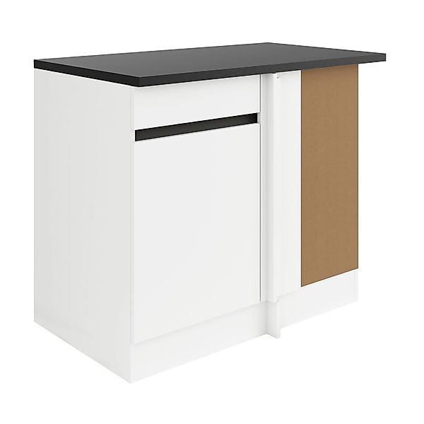 Optifit Küchen-Eck-Unterschrank 100 x 88 x 60 cm Luca932 Weiß Anthrazit günstig online kaufen
