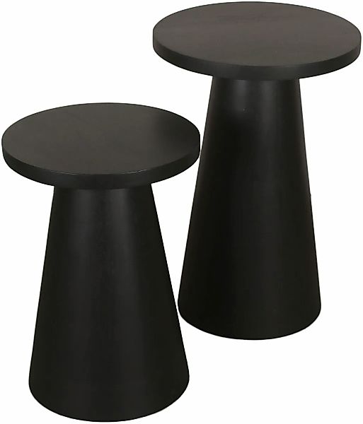 byLIVING Beistelltisch "Cone", (Set), aus Massivholz in schwarz oder white günstig online kaufen