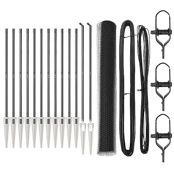 vidaXL Zaunpfosten Grau 25 x 1,2 m 25 mm Maschen Stahl 3353240 günstig online kaufen