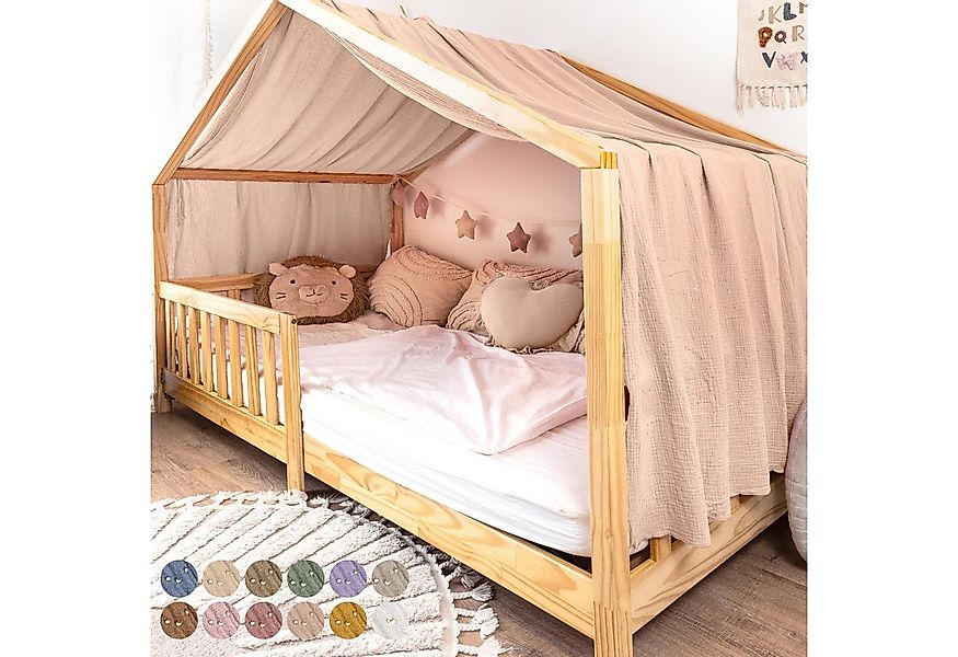 lilimaus Betthimmel Musselin Hausbett Himmel Kinderzimmer Baumwolle mit Gol günstig online kaufen