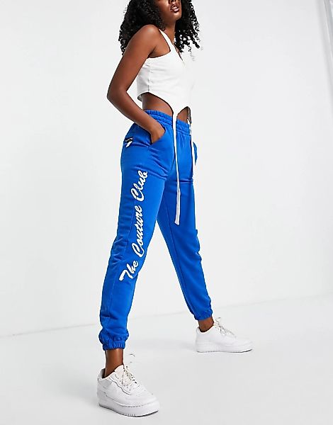 The Couture Club – Oversize-Jogginghose in Blau mit Logo, Kombiteil günstig online kaufen