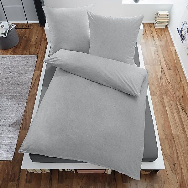 TRAUMSCHLAF Bettwäsche Classic, Flanell, 3 teilig, zeitlose Uni Bettwäsche günstig online kaufen
