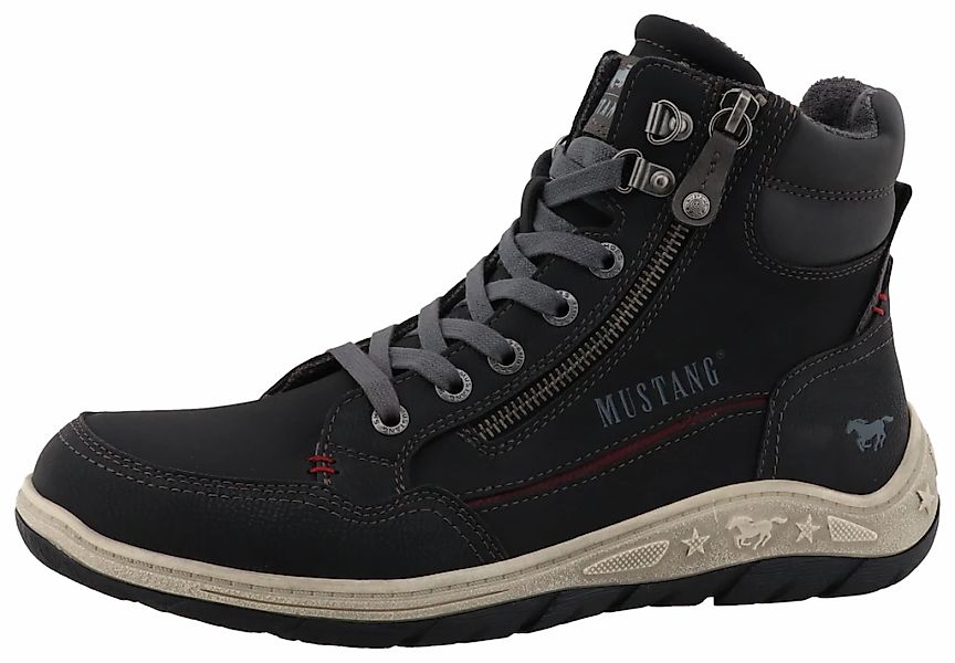 Mustang Shoes Schnürboots "Benedetto" High Top Sneaker, Schnürboots mit Rei günstig online kaufen
