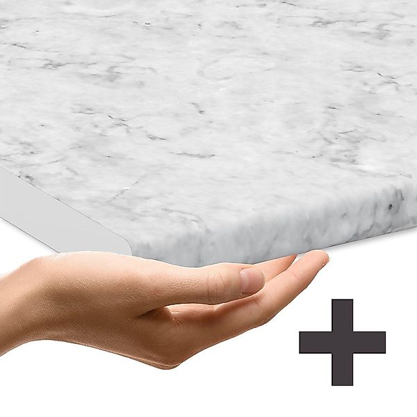 Vicco Fame-Line Eckküche Dunkelblau Hochglanz/Anthrazit 257 x 60 cm AP Marm günstig online kaufen