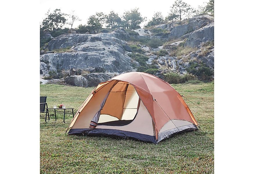 pro.tec Kuppelzelt, »Bergeijk« abnehmbares Überzelt 2,13x2,13x1,3 m Rostbra günstig online kaufen