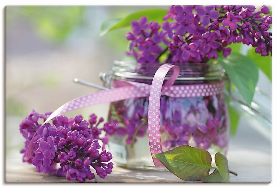 Artland Wandbild "Flieder Strauss", Blumen, (1 St.), als Leinwandbild, Post günstig online kaufen