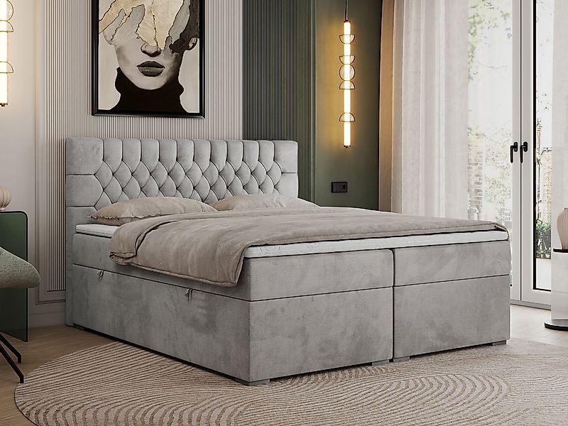 MKS MÖBEL Boxspringbett PERA (Set, Packung, H3-Matratze, Topper T25, T30-Sc günstig online kaufen