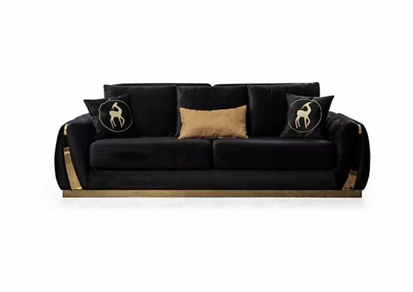 JVmoebel 3-Sitzer Design Dreisitzer Moderne Schwarz Couchen Luxus Sofa Pols günstig online kaufen