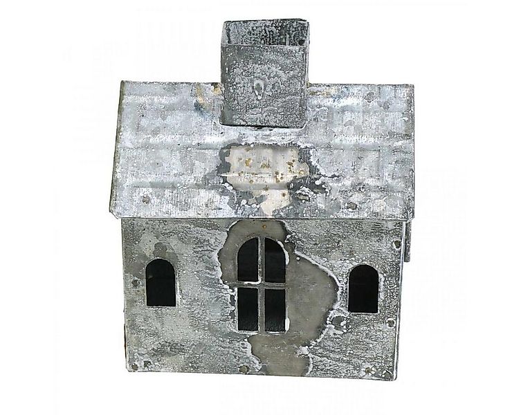 Viana Kerzenhalter Windlicht Haus Metall Shabby Chic Weiß Rost Vintage Kerz günstig online kaufen