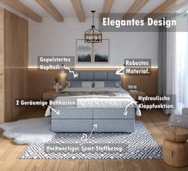 FDM Boxspringbett Polsterbett Stauraumbett Bettgestell 140x200, günstig online kaufen
