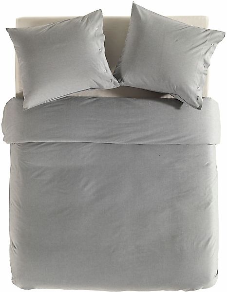 YELLOW Bettwäsche "Chambray" 2 tlg. Uni Design, 100% Baumwolle ab 135x200 c günstig online kaufen