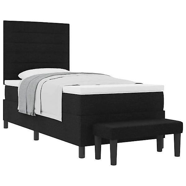 vidaXL Boxspringbett mit Matratze Schwarz 80 x 200 cm Stoff 3343948 günstig online kaufen