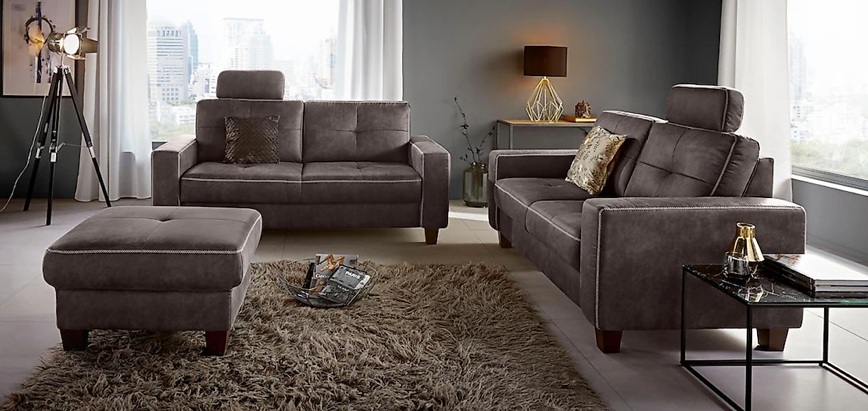 Home affaire 2,5-Sitzer "Varese" mit Kreuznaht und Federkern günstig online kaufen