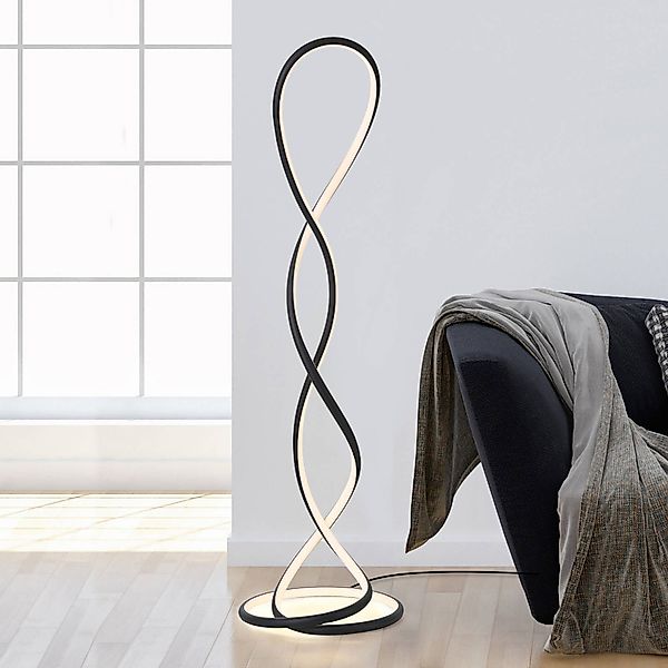 Paul Neuhaus LED-Stehlampe Twist, schwarz, Höhe 143 cm günstig online kaufen