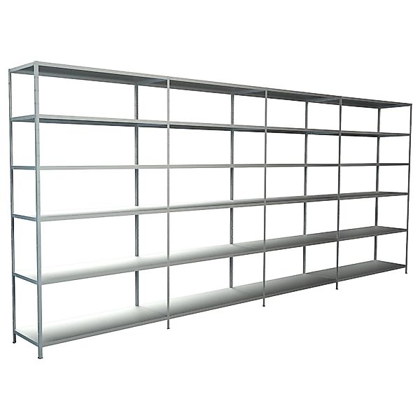 Schulte Steck-Grund-/Anbauregale 230 cm x 380 cm x 35 cm Weiß günstig online kaufen