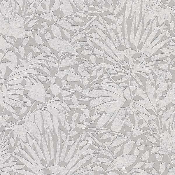 PROFHOME 388312-GU Luxus Tapete Floral Metallic Effekt Grau Silber Weiß 0,5 günstig online kaufen