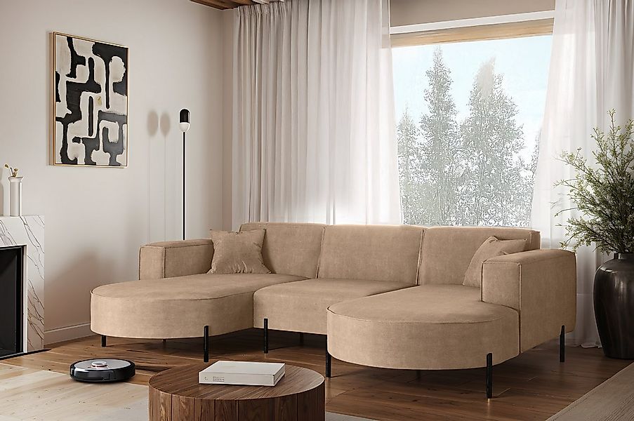 Kaiser Möbel Ecksofa Sofa Designer Modena U Rein stoff Noel, Quelle und Pos günstig online kaufen