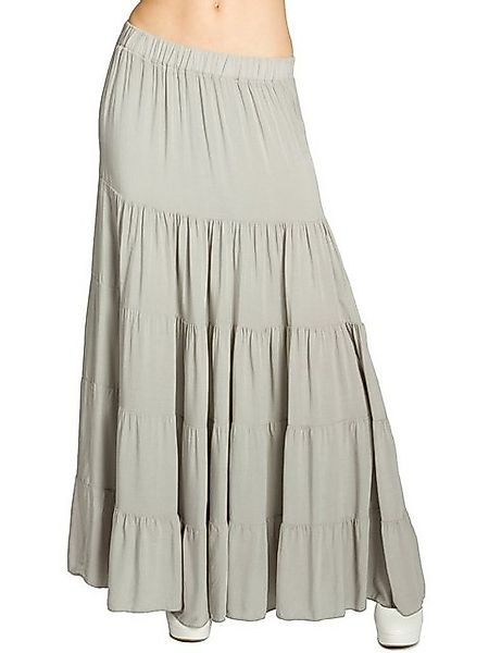 Caspar Faltenrock RO020 langer eleganter Damen Maxi Sommer Rock mit figurfr günstig online kaufen